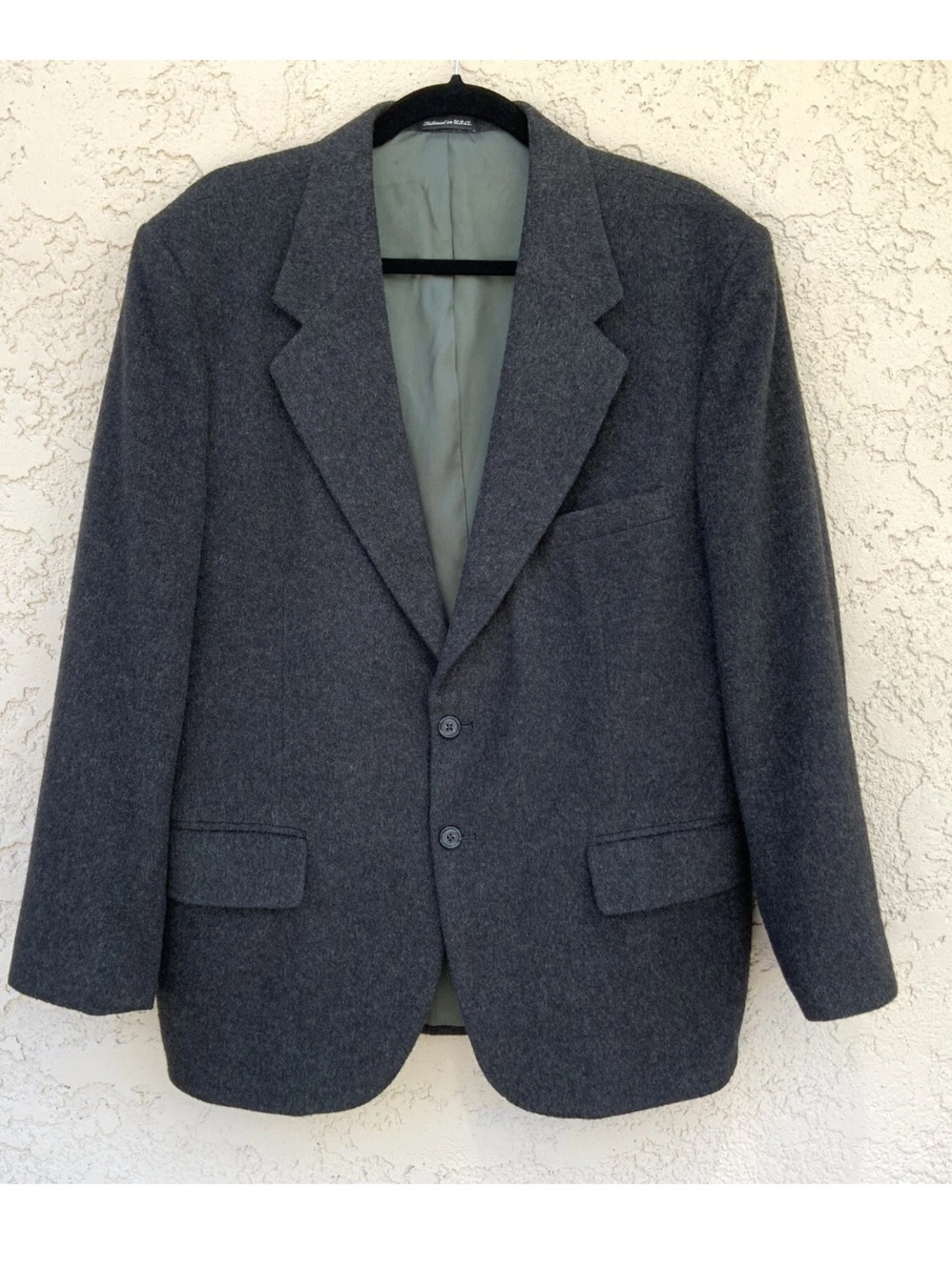 Club Room Men’s Blazer 42S Charcoal 100% Camel Hair 2 Button USA